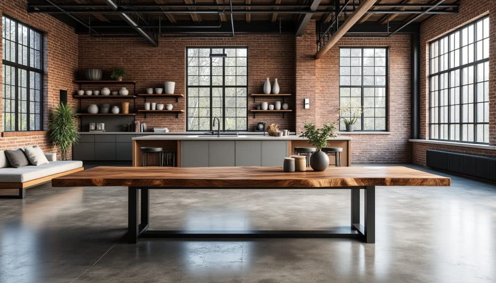 découvrez comment l’alliance du bois brut et du métal noir apporte caractère, chaleur et authenticité aux intérieurs de style loft.
