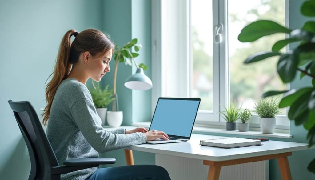 découvrez comment les couleurs froides apaisent la charge mentale et favorisent concentration et bien-être dans votre espace de télétravail.