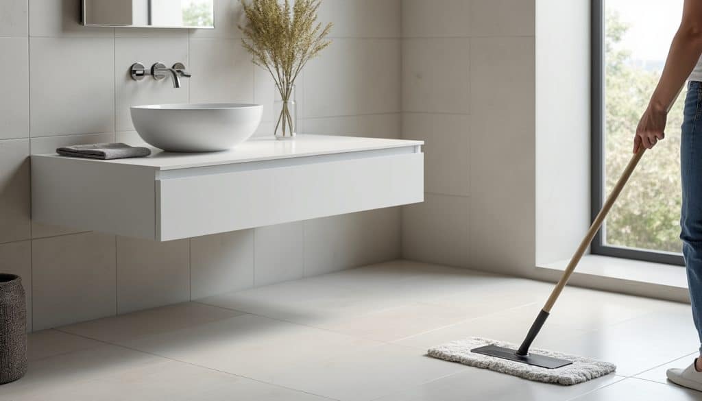 découvrez comment un meuble vasque suspendu libère l’espace au sol et facilite le nettoyage, pour une petite salle de bain plus pratique et agréable.